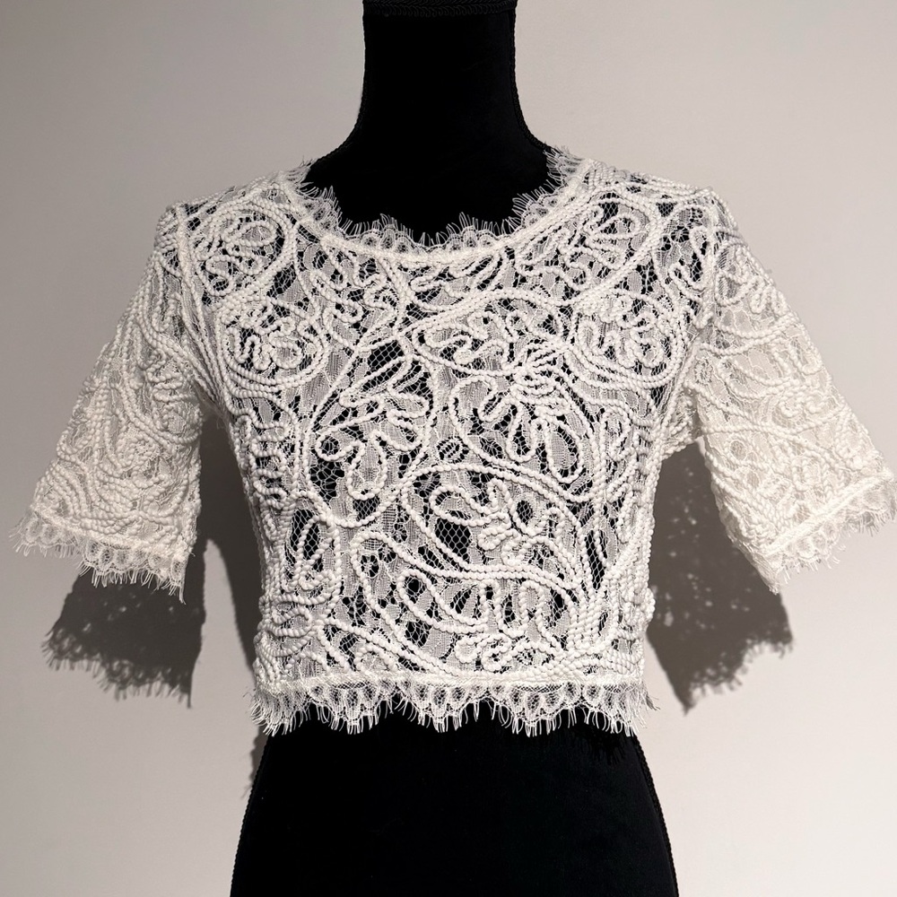 Chic White Lace Crop Top